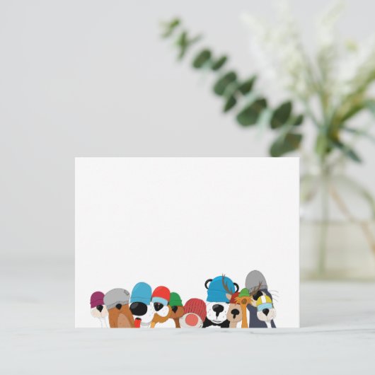 Crazy cap animals skateboard kaffeetasse ポストカード (スタンド正面)