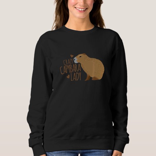 Crazy Capybara Lady Cute Capybara スウェットシャツ (正面)