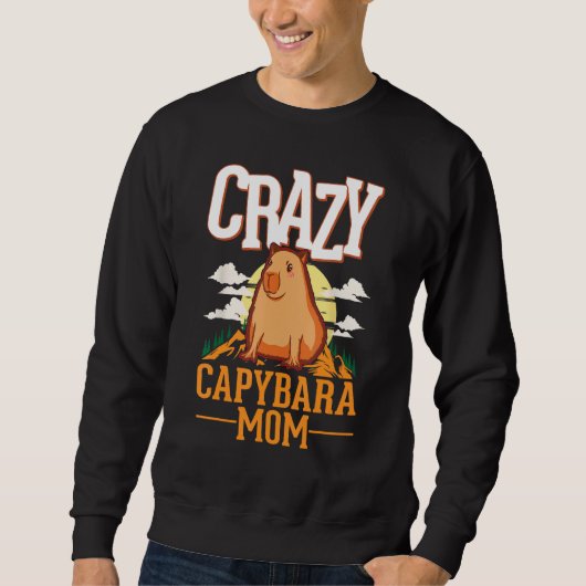 Crazy Capybara mom Capybara Girl スウェットシャツ (正面)