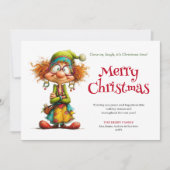 Crazy Cartoon Woman Editable Xmas Greeting Card シーズンカード (正面)