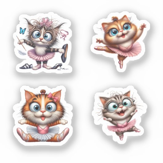 crazy cat ballerina シール (正面)