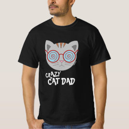 CRAZY CAT DAD 眼鏡 ねこ 黒 Tシャツ