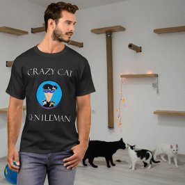 crazy cat gentleman tシャツ