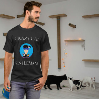 crazy cat gentleman tシャツ