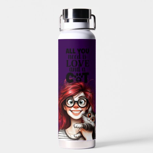 Crazy Cat Lady  ウォーターボトル (背面)