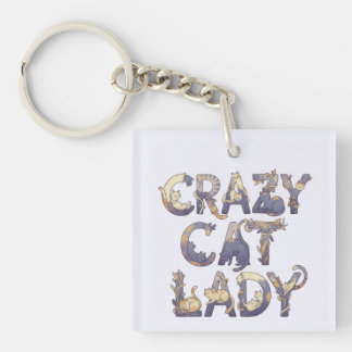 Crazy Cat Lady キーホルダー