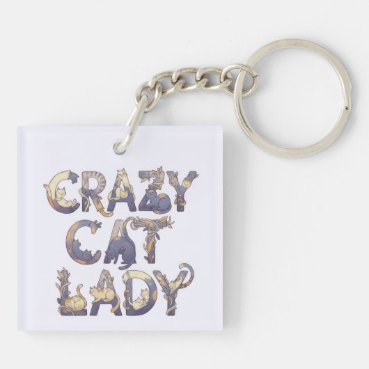 Crazy Cat Lady キーホルダー (裏面)