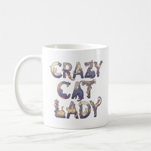 Crazy Cat Lady コーヒーマグカップ (左)