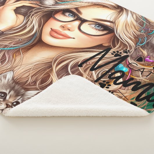 Crazy Cat Lady  シェルパブランケット (3/4)