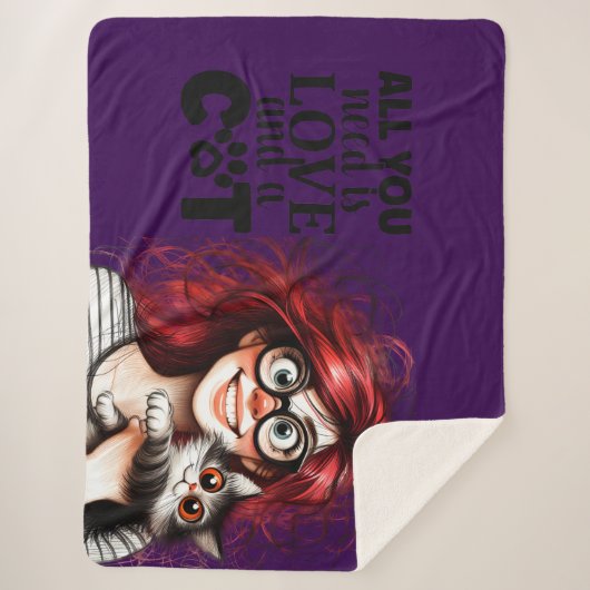 Crazy Cat Lady  シェルパブランケット (正面)
