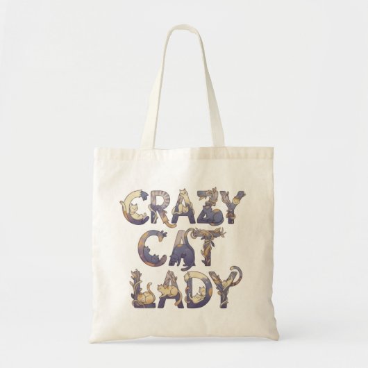 Crazy Cat Lady トートバッグ (正面)