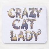 Crazy Cat Lady マウスパッド (正面)