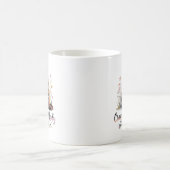 Crazy Cat Lady And Proud Maine Coon Floral Coffee コーヒーマグカップ (中央)