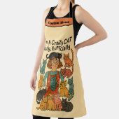 Crazy Cat Lady Apron - Whimsical Bold Custom Print エプロン (インサイチュ)
