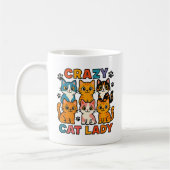 Crazy Cat Lady Cat Stack  コーヒーマグカップ (左)