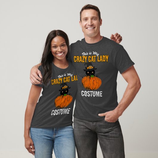 Crazy Cat Lady Costume Black Cat Funny Halloween Tシャツ (ユニセックス)