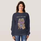 Crazy Cat Lady Fun Sweatshirt スウェットシャツ (正面フル)