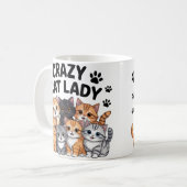 Crazy Cat Lady Funny Cat Lover Coffee Mug コーヒーマグカップ (正面左)