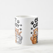 Crazy Cat Lady Funny Cat Lover Coffee Mug コーヒーマグカップ (中央)