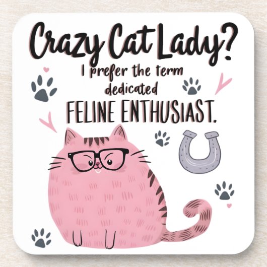 Crazy Cat Lady? Funny Cat Lover Gift  コースター (正面)