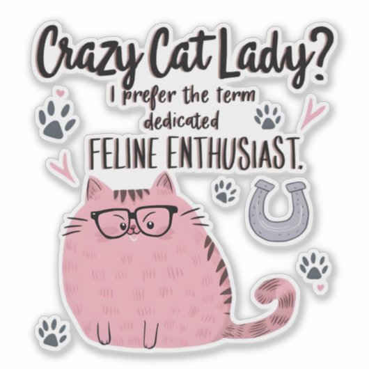 Crazy Cat Lady? Funny Cat Lover Gift  シール (正面)