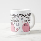 Crazy Cat Lady? Funny Cat Lover Gift  ジャンボコーヒーマグカップ (正面右)
