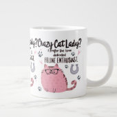 Crazy Cat Lady? Funny Cat Lover Gift  ジャンボコーヒーマグカップ (右)