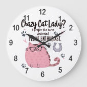 Crazy Cat Lady? Funny Cat Lover Gift  ラージ壁時計 (正面)