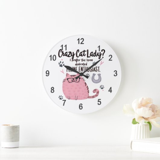 Crazy Cat Lady? Funny Cat Lover Gift  ラージ壁時計 (ホーム)