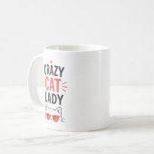 Crazy Cat Lady Funny Cute Cat Lover Design  コーヒーマグカップ (正面左)