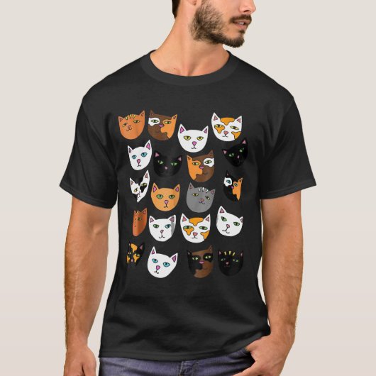 Crazy Cat Lady Shirt Cute Cat Pattern Caturday Tee Tシャツ (正面)