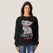 Crazy Cat Lady  Women Gray Cat Mother s Day Cat Mo スウェットシャツ (正面フル)