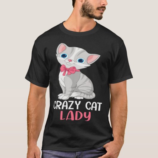 Crazy Cat Lady Women Gray Cat Mother s Day Cat Mo Tシャツ (正面)