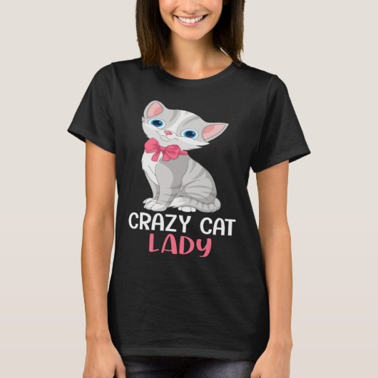 Crazy Cat Lady  Women Gray Cat Mother s Day Cat Mo Tシャツ (正面)