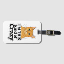 - “Crazy Cat Luggage Clip- Orange Kitty D