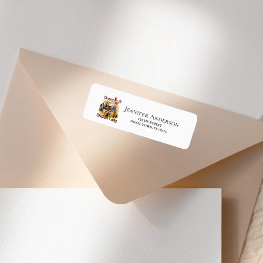 Crazy Chicken Lady Farm Fun Address ラベル