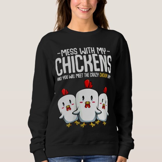 Crazy Chicken Lady idea スウェットシャツ (正面)