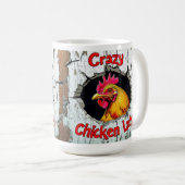 Crazy Chicken Lady Mug, Loves Chickens Cup Gift コーヒーマグカップ (正面右)
