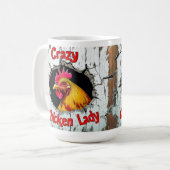 Crazy Chicken Lady Mug, Loves Chickens Cup Gift コーヒーマグカップ (正面左)