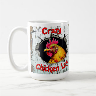 Crazy Chicken Lady Mug, Loves Chickens Cup Gift コーヒーマグカップ