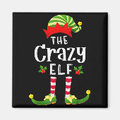 Crazy Christmas Elf Matching Pajama X-mas Party マグネット (正面)