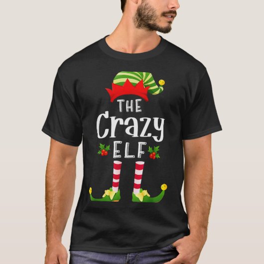 Crazy Christmas Elf Matching Pajama X-mas Party  Tシャツ (正面)