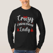 Crazy Christmas Lady Buffalo Plaid Red  Xmas Tシャツ (正面)