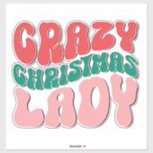 Crazy Christmas Lady Retro Holiday Funny Festive シール (シート)
