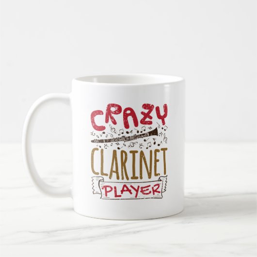 Crazy Clarinet Player Clarinetist コーヒーマグカップ (左)