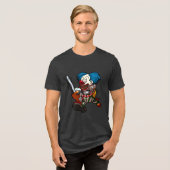 Crazy Clown Halloween Horror Chainsaw Cartoon トライブレンドＴシャツ (正面全面)