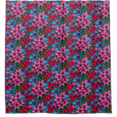 Crazy colors floral  シャワーカーテン (正面)