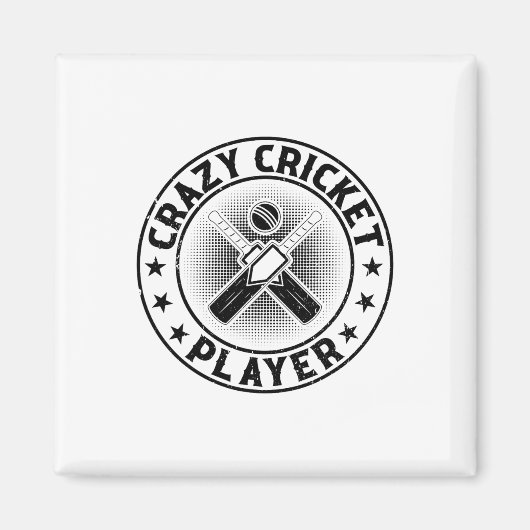Crazy Cricket Player - Cricketing Cricket Player 1 マグネット (正面)