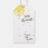 Crazy Cute “You're Egg-cellent!” Chicken Pun  ギフトタグ (裏面)