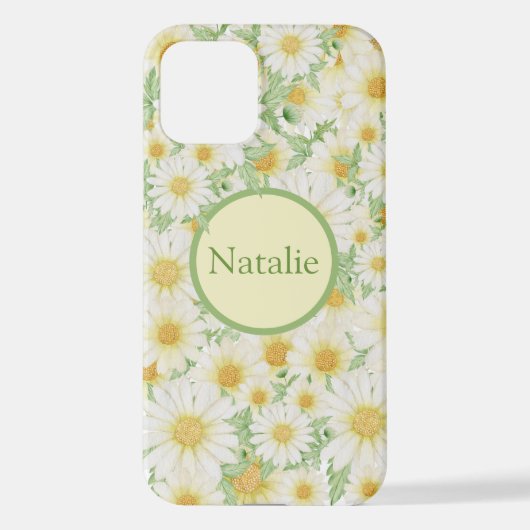 Crazy Daisy Floral Personalized iPhone Case iPhoneケース (裏面)